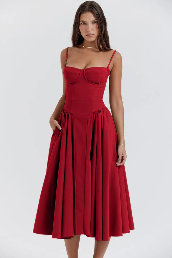 Jutte - Women's sleeveless midi dress