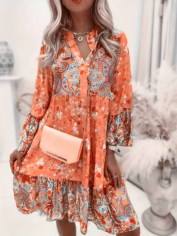 Liora – boho dress with flowing cut and floral elegance