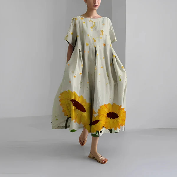 Naomi - Boho maxi dress with flowers for spring
