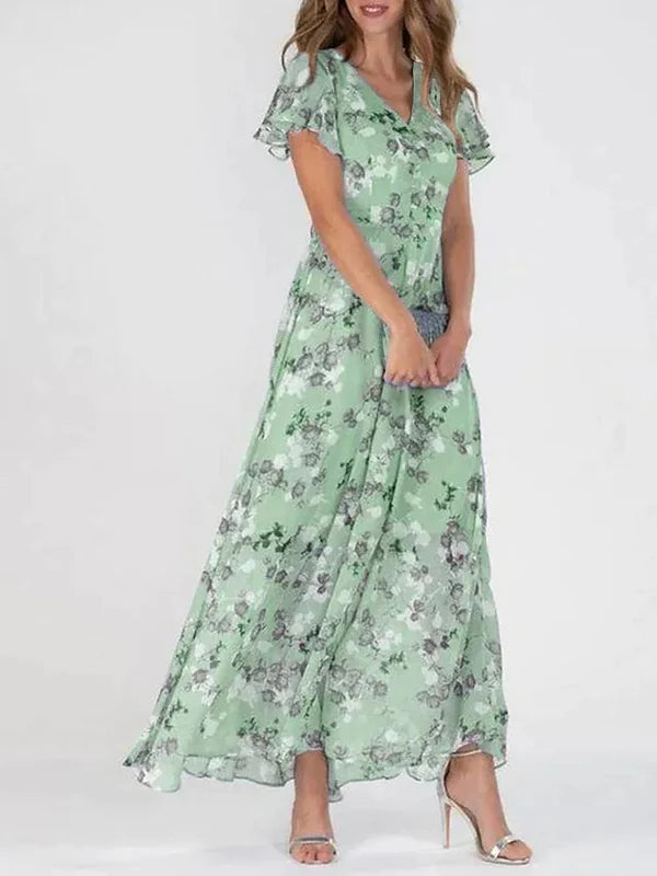 Victoria - Elegant summer maxi dress with floral print