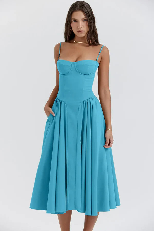Jutte - Women's sleeveless midi dress