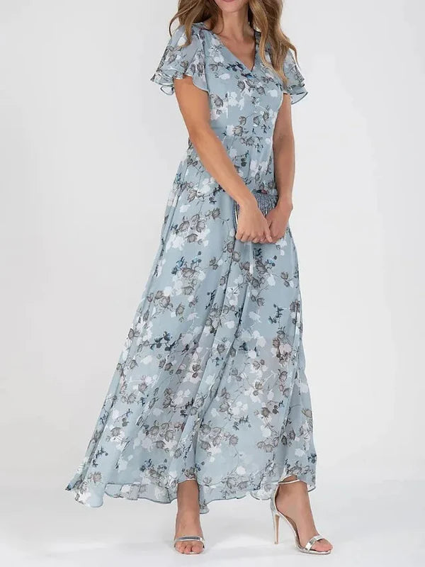 Victoria - Elegant summer maxi dress with floral print