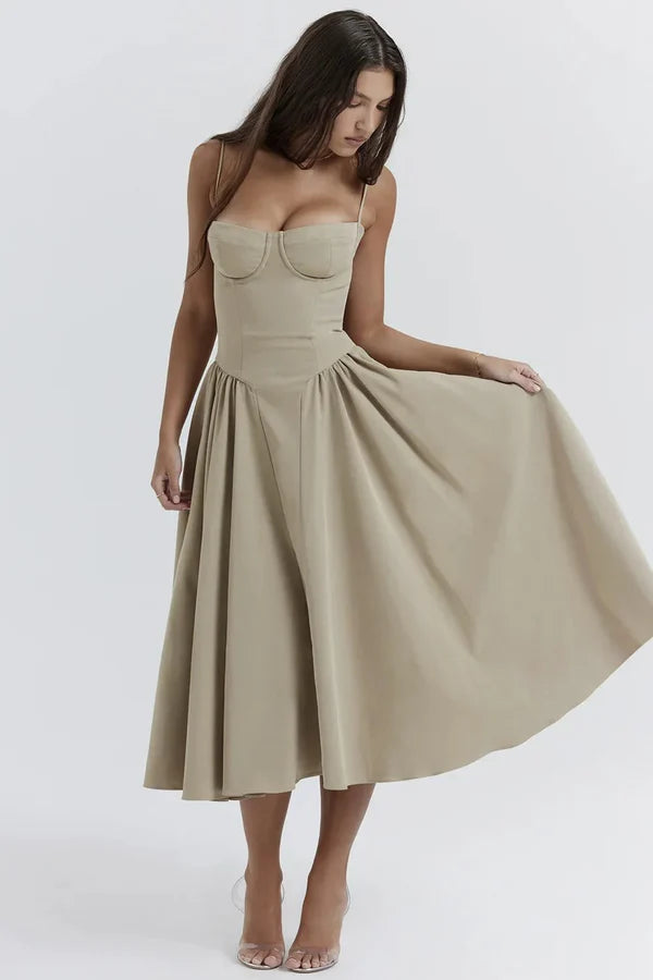 Jutte - Women's sleeveless midi dress