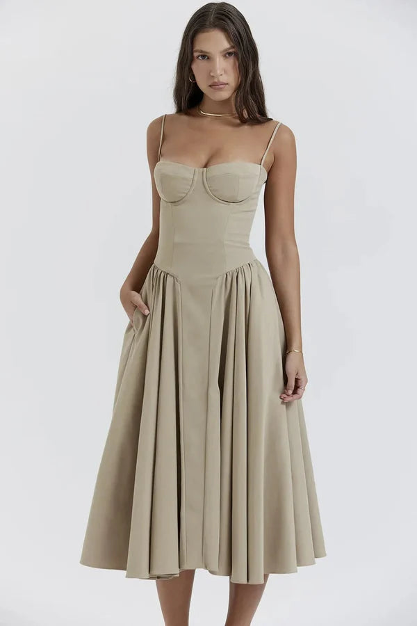 Jutte - Women's sleeveless midi dress