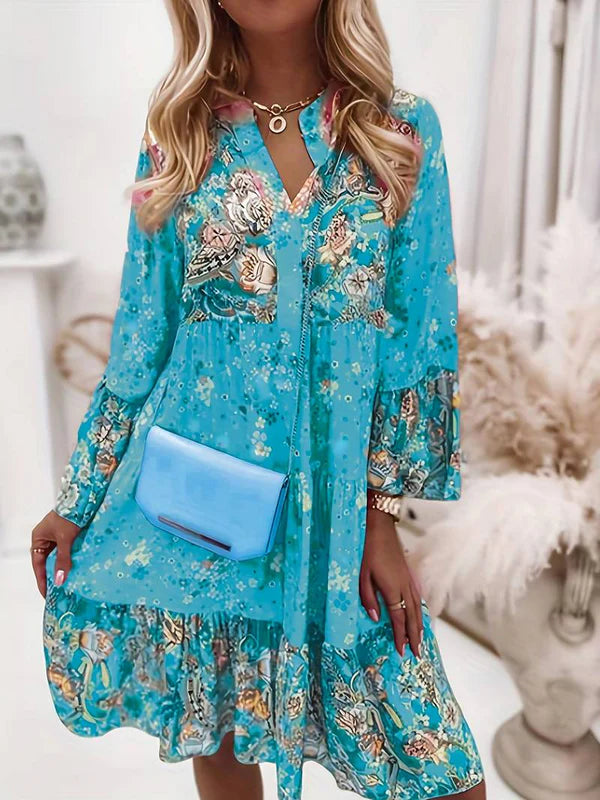 Liora – boho dress with flowing cut and floral elegance