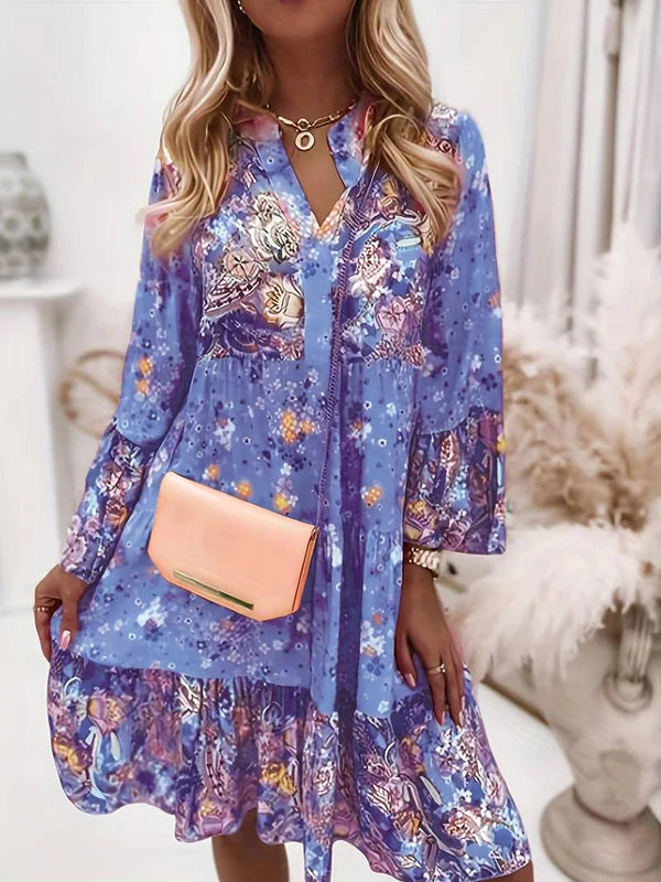 Liora – boho dress with flowing cut and floral elegance