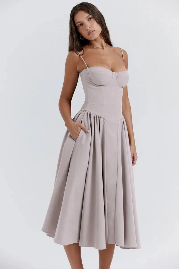 Jutte - Women's sleeveless midi dress