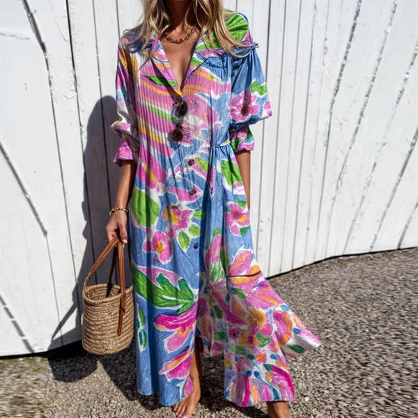 Noelia – Blouse dress with vibrant floral print