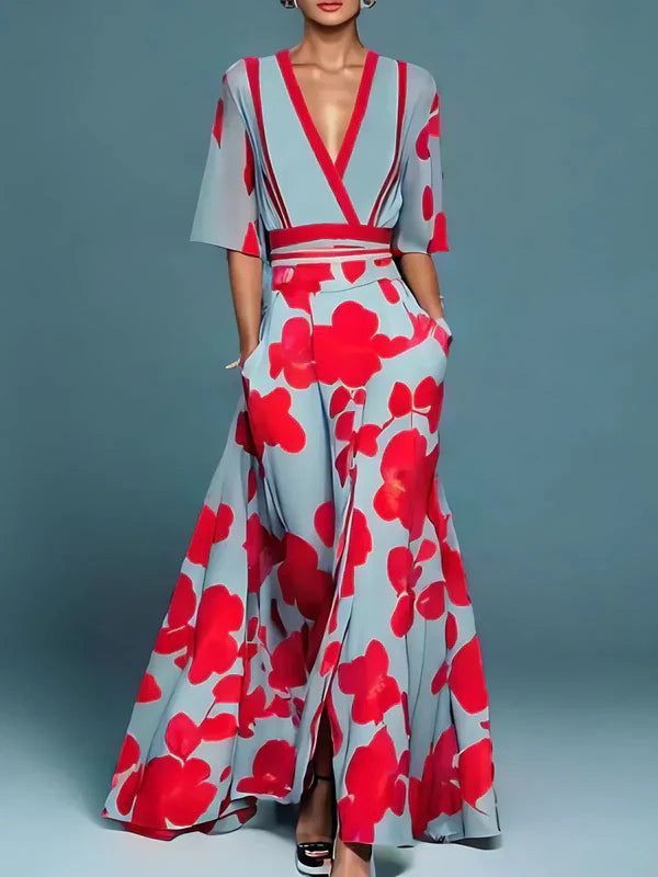 Jade – Elegant maxi dress with floral pattern