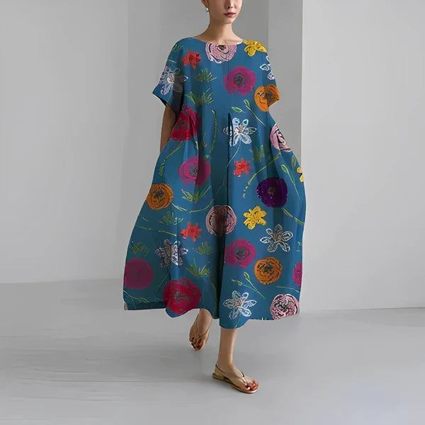 Naomi - Boho maxi dress with flowers for spring