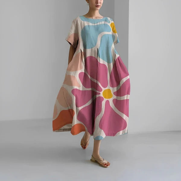Naomi - Boho maxi dress with flowers for spring