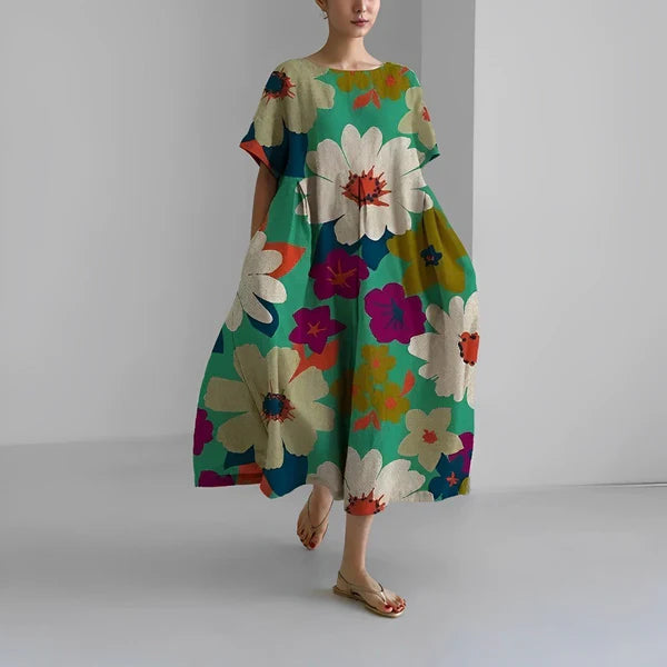 Naomi - Boho maxi dress with flowers for spring