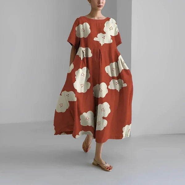 Naomi - Boho maxi dress with flowers for spring