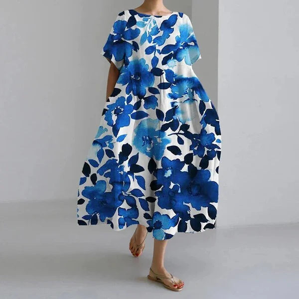 Naomi - Boho maxi dress with flowers for spring